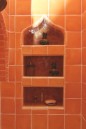Built in shelves using Handmade Tile