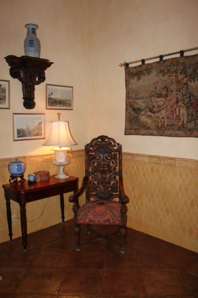 Handmade Tile Wainscote and Terracotta Floor